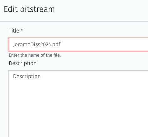 A filename being edited