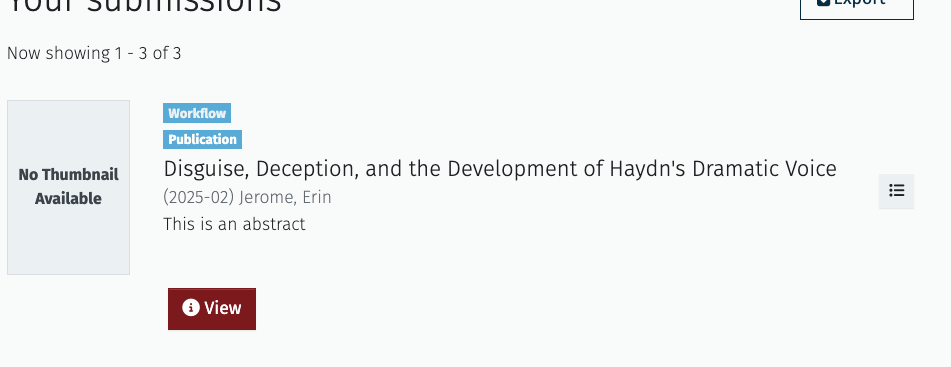 A completed submission in ScholarWorks